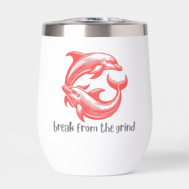 Dolphins Wine Tumbler (Front)