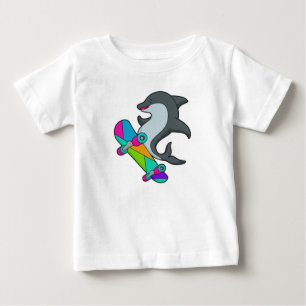Dolpin as Skater with Skateboard Baby T-Shirt