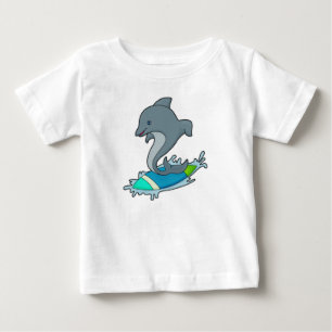 Dolpin as Surfer with Surfboard Baby T-Shirt