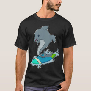 Dolpin as Surfer with Surfboard T-Shirt
