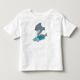 Dolpin as Surfer with Surfboard Toddler T-Shirt