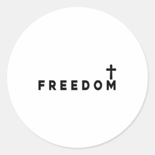 Dom Christian Cross Patriotic Classic Round Sticker