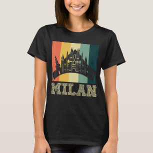 Dom De Milan From Italy In Milan In Retro Skyline T-Shirt