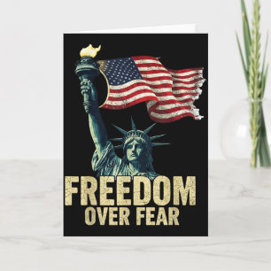 Dom Over Fear Statue Of Liberty Flag Graphic  Card