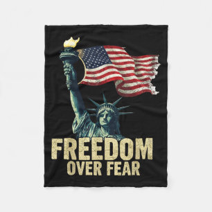 Dom Over Fear Statue Of Liberty Flag Graphic  Fleece Blanket