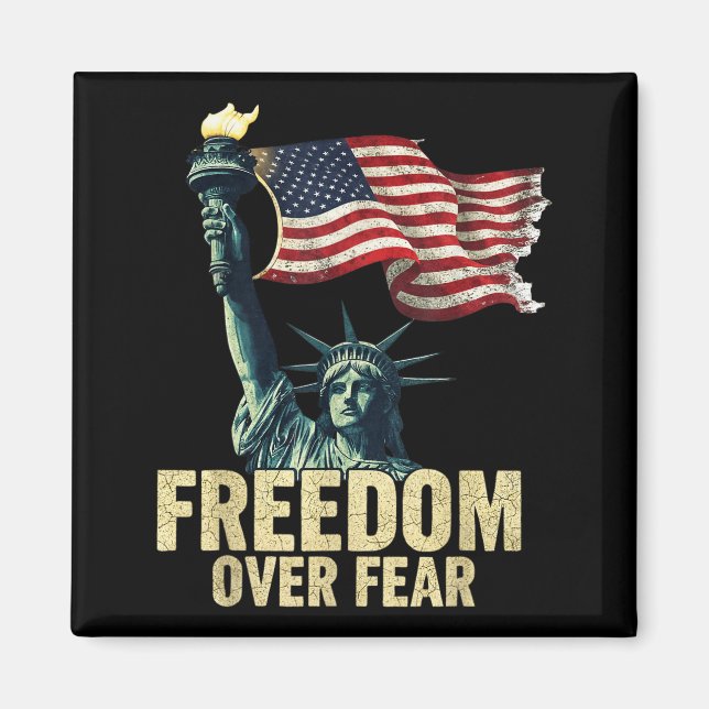 Dom Over Fear Statue Of Liberty Flag Graphic  Magnet (Front)