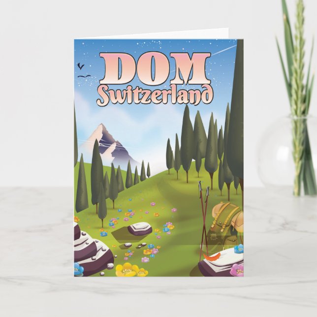 Dom Switzerland travel poster Holiday Card (Front)