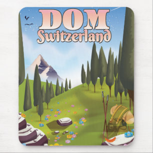 Dom Switzerland travel poster Mouse Mat
