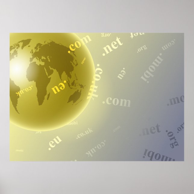 Domain Globe Background Poster (Front)