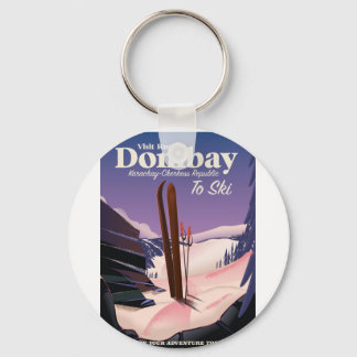 Dombay, Karachay-Cherkess Republic Ski poster Key Ring