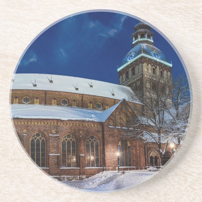 Dome cathedral on Dome square in Riga, Latvia Coaster (Front)