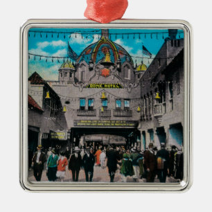 Dome Hotel from Ocean Park Pier Metal Tree Decoration