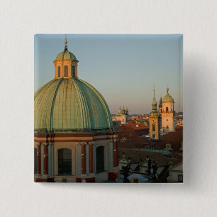 Dome of Church of Saint Francis, Prague, Czech 15 Cm Square Badge