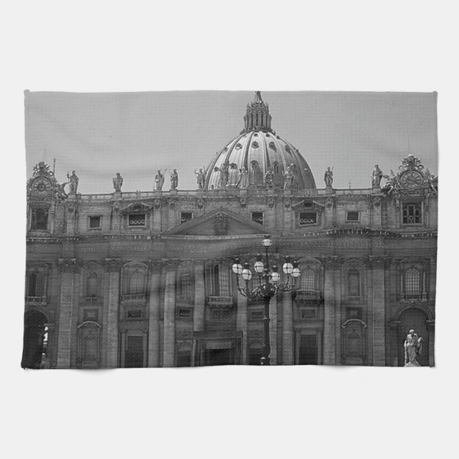 Dome of St Peters Basilica Rome Tea Towel (Horizontal)