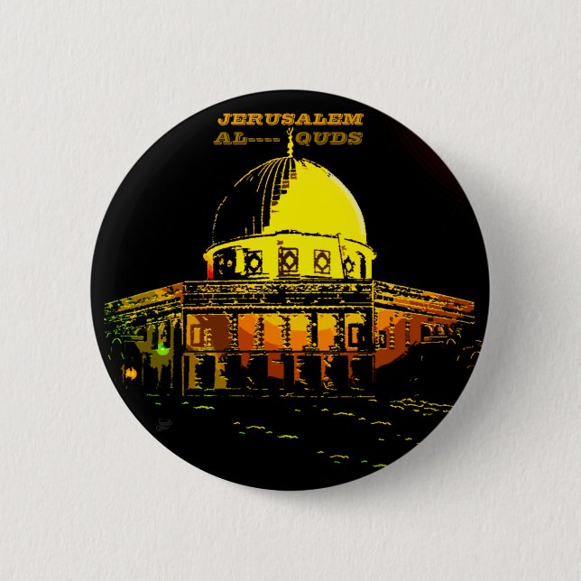 Dome of the Rock, Jerusalem 6 Cm Round Badge (Front)