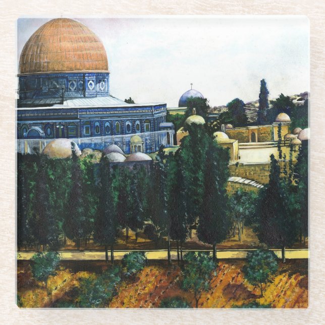 Dome of the Rock, Jerusalem Glass Coaster (Front)