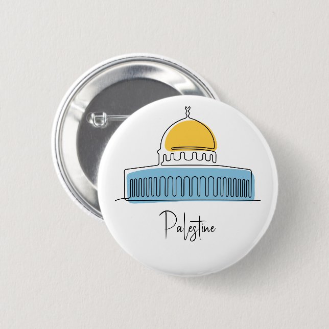 Dome of the Rock Palestine 6 Cm Round Badge (Front & Back)