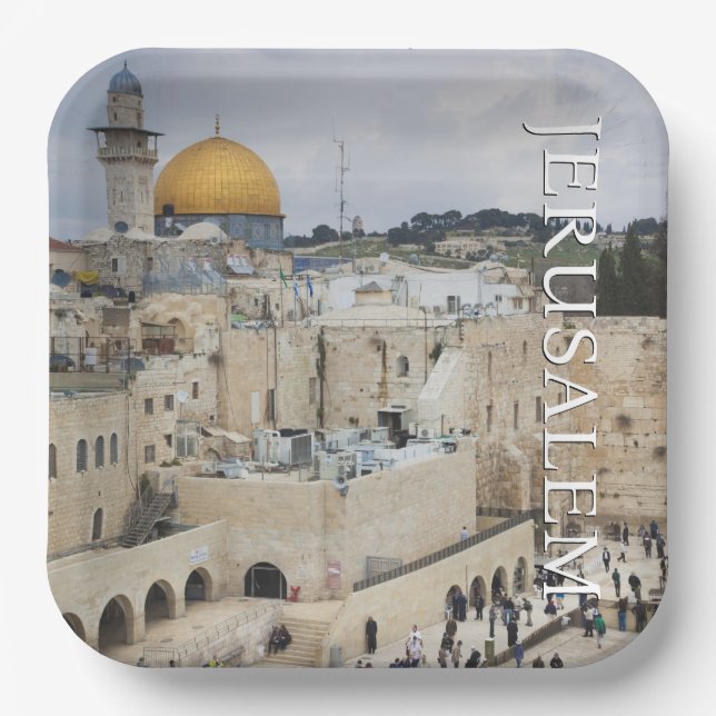 Dome of the Rock | Western Wall Plaza, Jerusalem Paper Plate (Front)