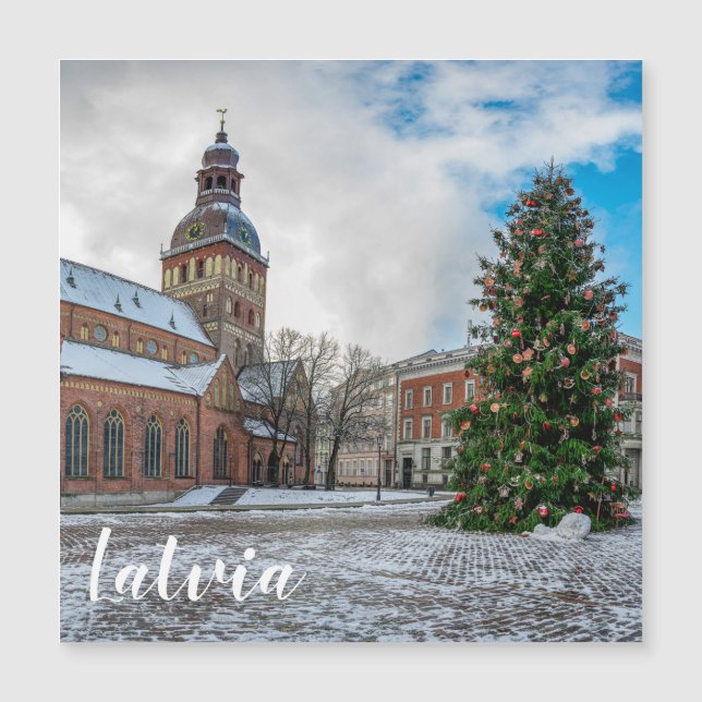 Dome square with Christmas tree in Riga (Front)