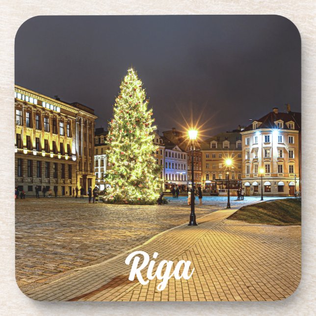 Dome Square with Christmas tree in Riga Coaster (Front)