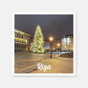 Dome Square with Christmas tree in Riga Napkin