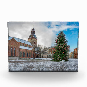 Dome square with Christmas tree in Riga Photo Block