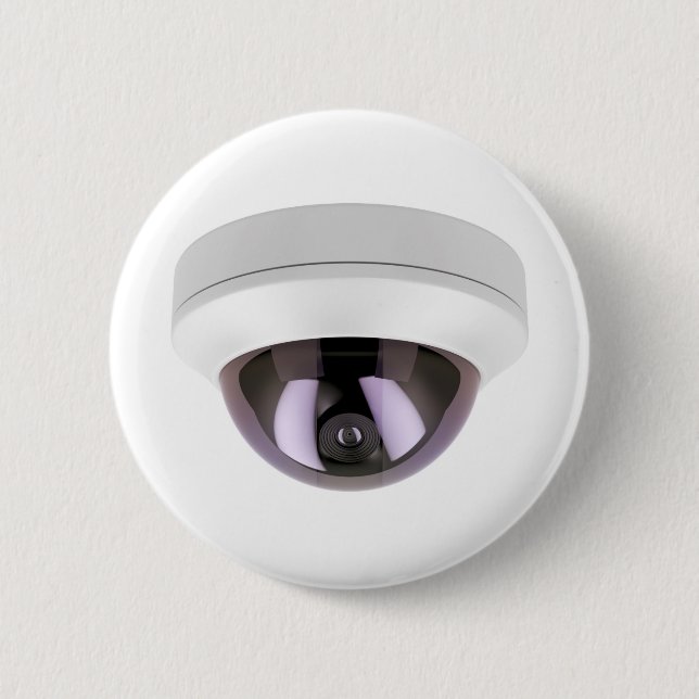 Dome surveillance camera 6 cm round badge (Front)