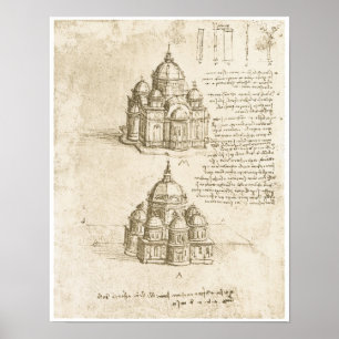Domed Churches, Leonardo da Vinci, 1488 Poster