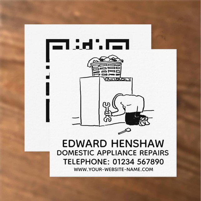 Domestic Appliance Repairs & Servicing Square Business Card (Creator Uploaded)