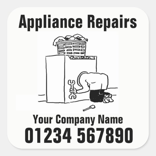 Domestic Appliance Repairs Square Sticker (Front)