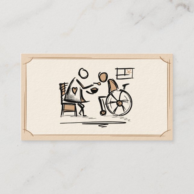 Domestic care. Home care. Domiciliary care service Business Card (Back)