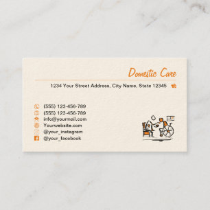Domestic care. Home care. domiciliary care service Business Card