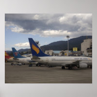 Domestic Chinese jet airliners lined up at