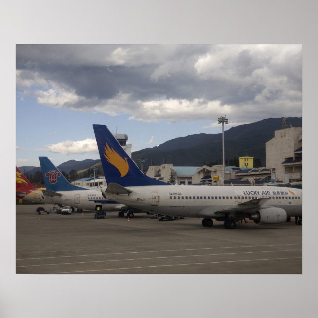 Domestic Chinese jet airliners lined up at Poster (Front)