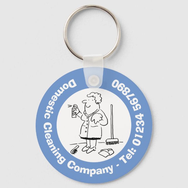 Domestic Cleaners & Cleaning. Key Ring (Front)