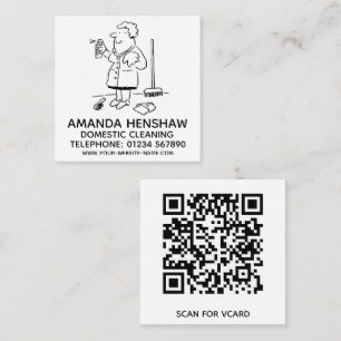 Domestic Cleaning Promotional Square Business Card