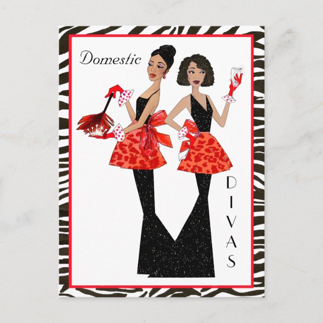"Domestic Divas" African American Postcards (Front)