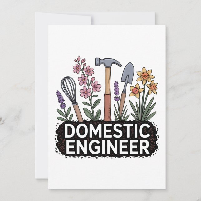Domestic Engineer Thank You Card (Front)