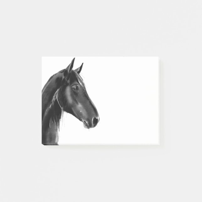 Domestic Equine Animal Horse Portrait Sketch Post-it Notes (Front)