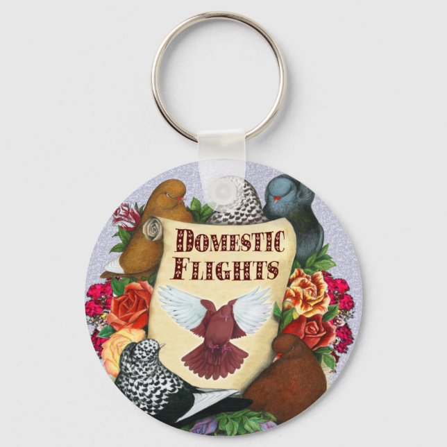 Domestic Flight Scroll Key Ring (Front)