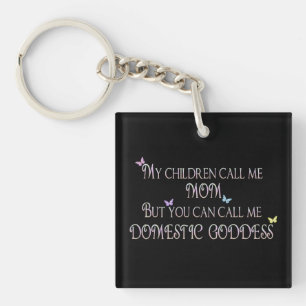 Domestic Goddess Double-Sided Keychain