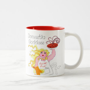 "Domestic Goddess" - Kiss the Cook! Two-Tone Coffe Coffee Mug