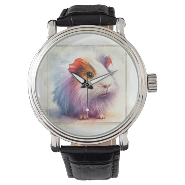 Domestic Guinea Pig AREF401 - Watercolor Watch (Front)