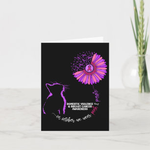 Domestic Violence And Breast Cancer Awareness Groo Card