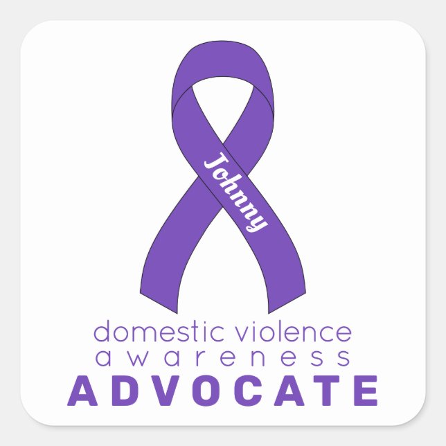 Domestic Violence Awareness Advocate White Square Sticker (Front)