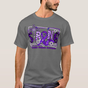 Domestic Violence Awareness cross ribbon Strong ho T-Shirt