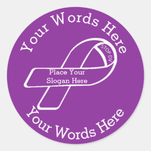 Domestic Violence Awareness Customizalbe Classic Round Sticker