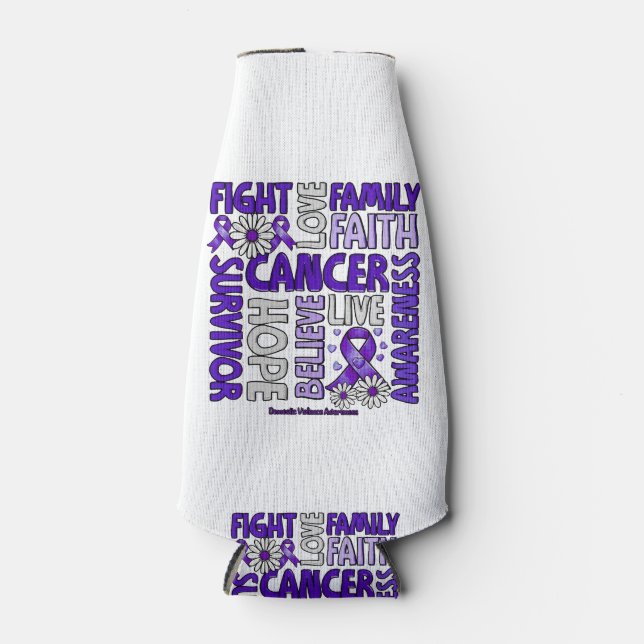 Domestic Violence Awareness - Fight love survivor  Bottle Cooler (Front)