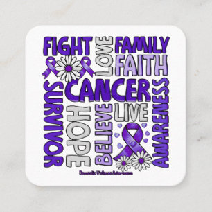 Domestic Violence Awareness - Fight love survivor  Square Business Card