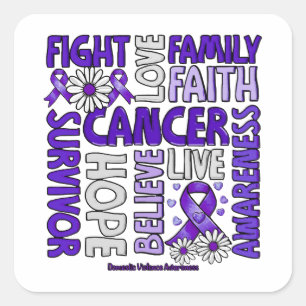 Domestic Violence Awareness - Fight love survivor Square Sticker